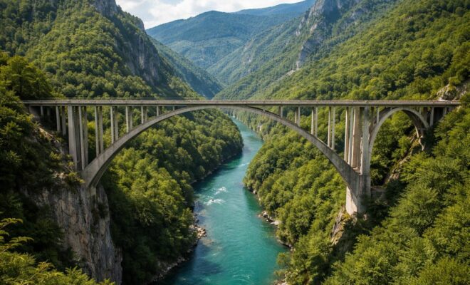 explorez le pont de durđevića tara, un chef-d'œuvre architectural niché entre paysages naturels époustouflants et richesses historiques fascinantes.
