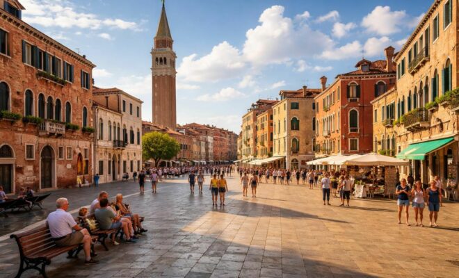 explorez le charme unique du campo santo stefano à venise, un lieu historique riche en culture, idéal pour une balade authentique au cœur de la sérénissime.