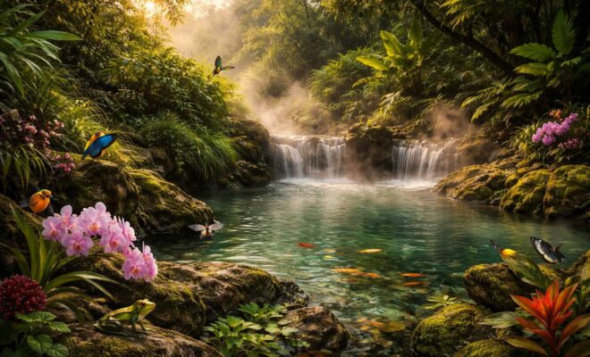 découvrez la biodiversité unique autour des sources d'eau chaude de panas banjar et plongez dans un univers naturel fascinant alliant faune et flore exceptionnelles.