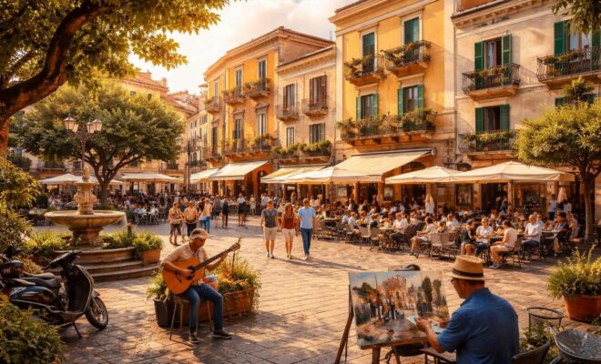 découvrez la richesse culturelle et l'ambiance vibrante de la piazza umberto, un lieu emblématique où histoire et vie locale se rencontrent.
