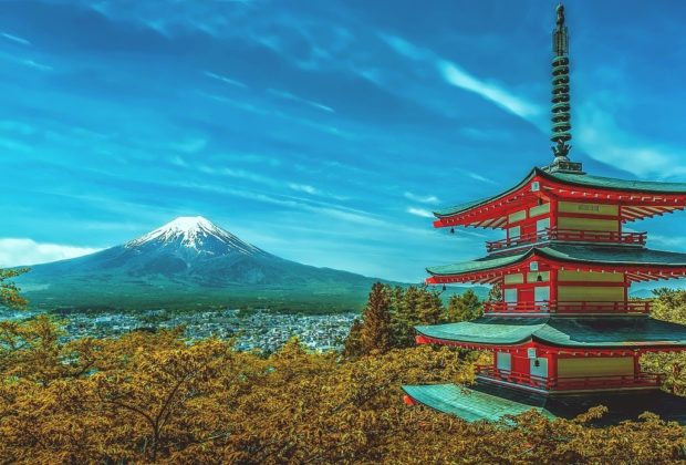 Japon pagode et mont Fuji