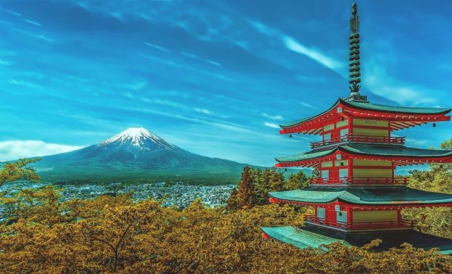 Japon pagode et mont Fuji