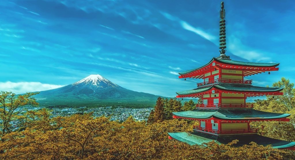 Japon pagode et mont Fuji