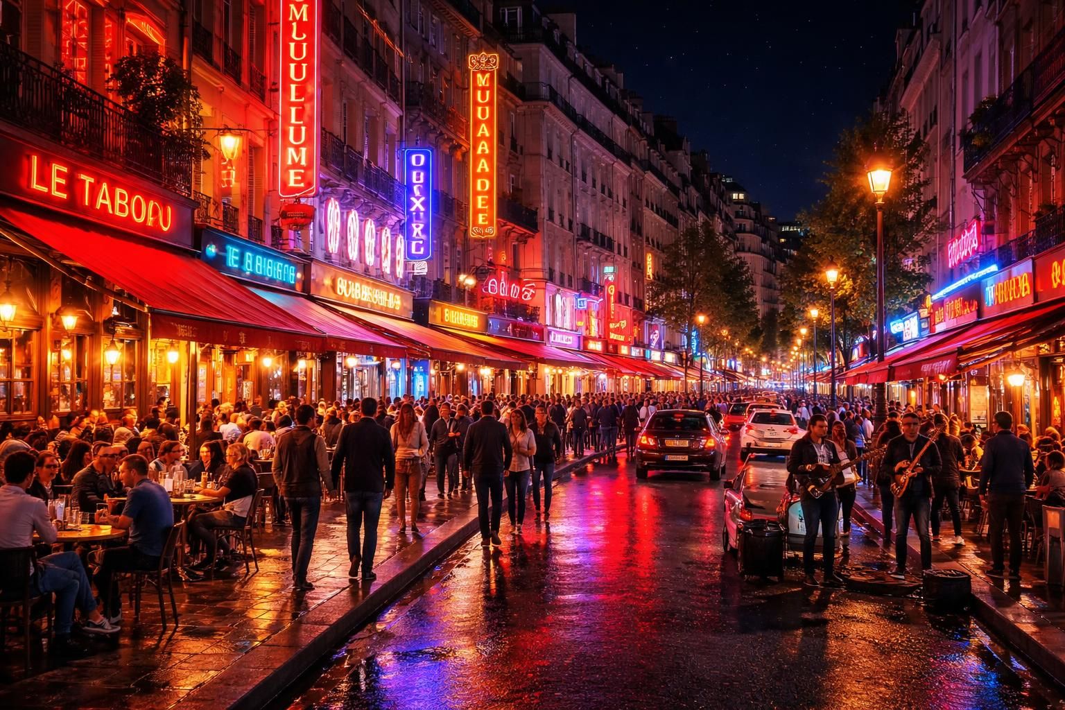 découvrez la vie nocturne animée du boulevard de clichy à paris, entre bars, restaurants et spectacles pour des soirées inoubliables.