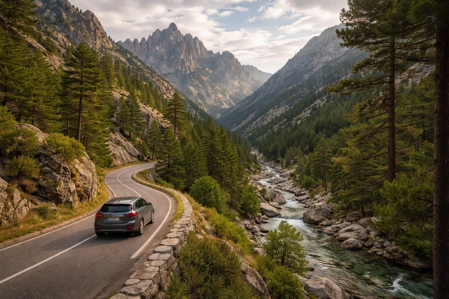 découvrez les plus beaux itinéraires en voiture dans la vallée de la restonica et profitez de paysages exceptionnels, de routes pittoresques et d'aventures inoubliables au cœur de la nature corse.