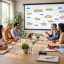 découvrez notre planning des visites en voyage de groupe, présenté sur écran de projection pour un séjour organisé et convivial.