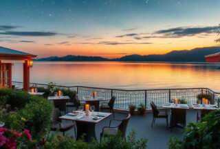 dîner au bord du lac