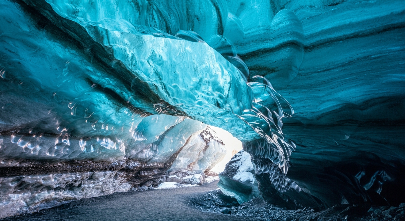 grotte de glace en hiver