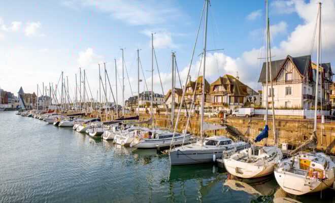 Harbour in Deauville village in France