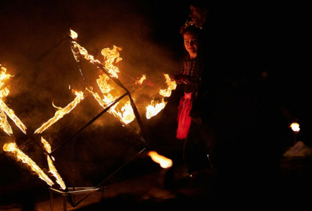 Un spectacle de feu pour ponctuer un évènement festif