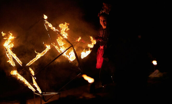 Un spectacle de feu pour ponctuer un évènement festif