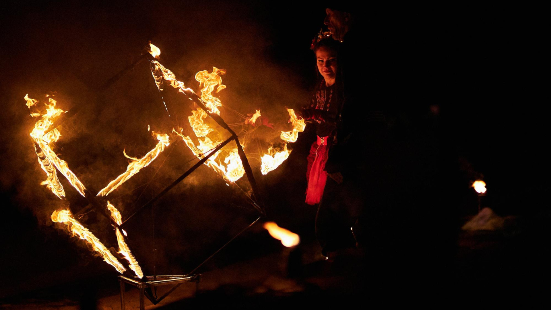 Un spectacle de feu pour ponctuer un évènement festif